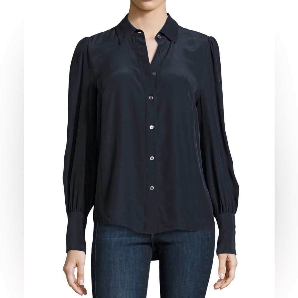 FRAME - Feminine Silk Blouse - Navy